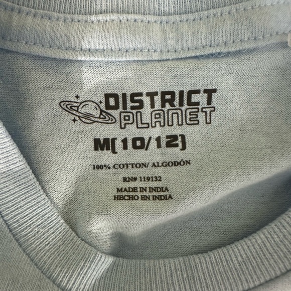 Kids Cotton Short Sleeve Shirt - Unisex District Planet - Picture 4 of 5